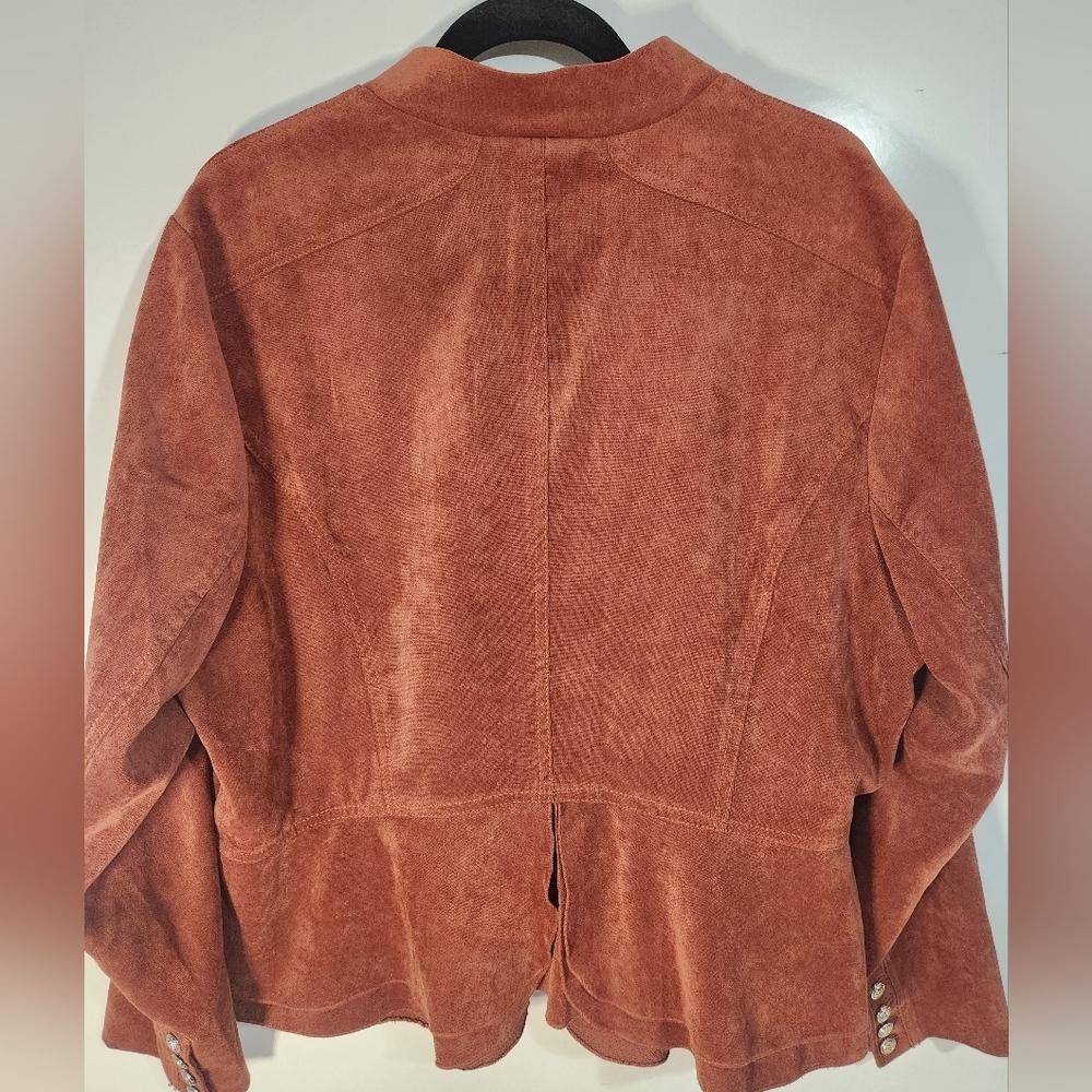 Women's Rust Jacket With Silver Buttons, Size 3x - image 6